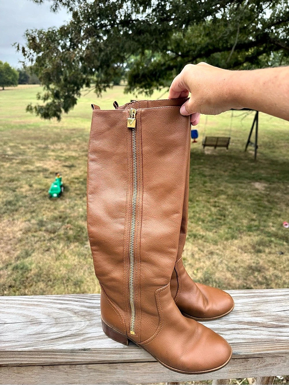 MICHAEL Kors Leather Over-the-Knee Boots Brown US 9